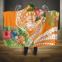 Aloha Hawaii Lanai Hooded Blanket Frangipani Mix Pineapple LT7 - Polynesian Pride