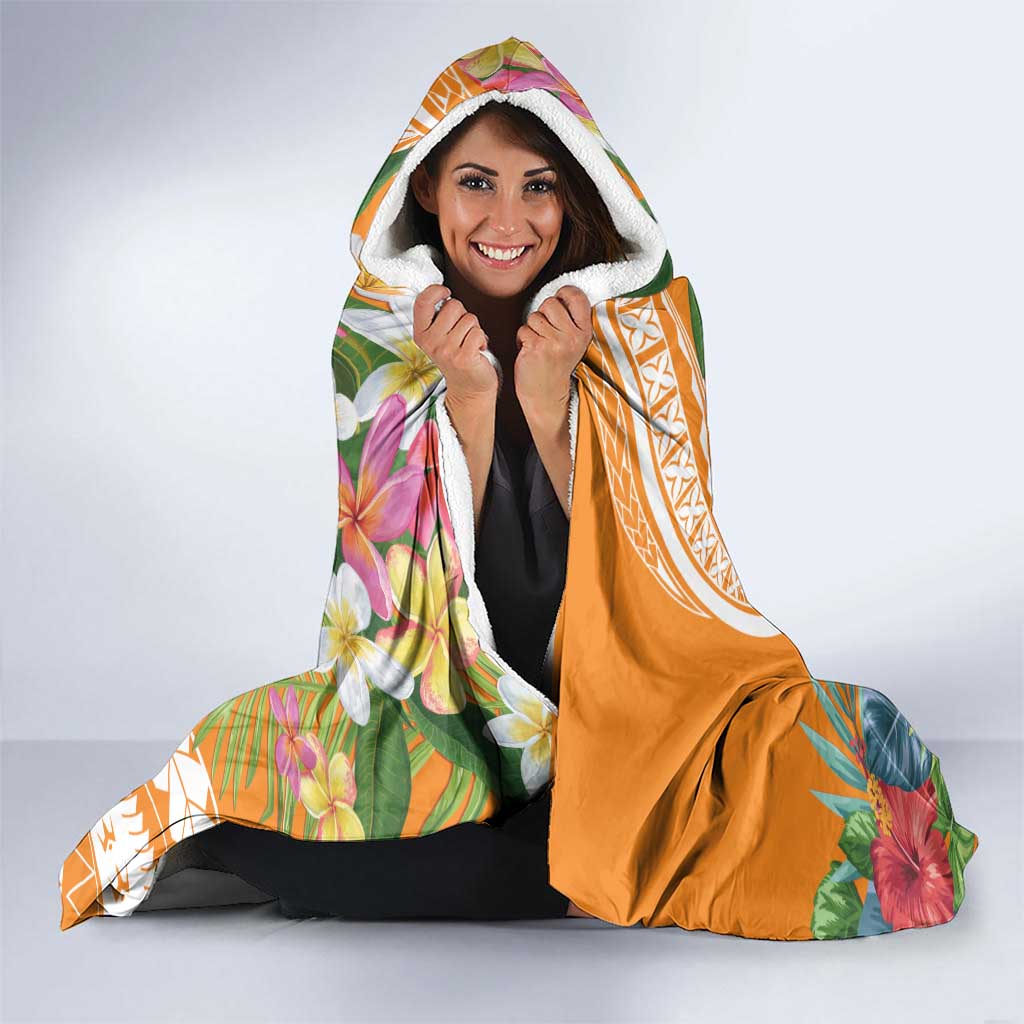 Aloha Hawaii Lanai Hooded Blanket Frangipani Mix Pineapple LT7 - Polynesian Pride