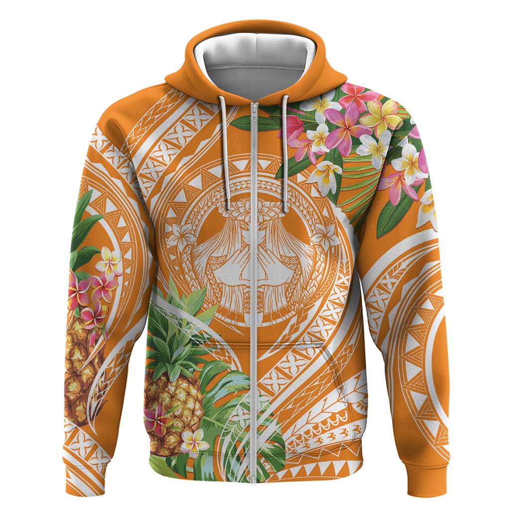 Aloha Hawaii Lanai Hoodie Frangipani Mix Pineapple