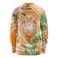 Aloha Hawaii Lanai Long Sleeve Shirt Frangipani Mix Pineapple LT7 - Polynesian Pride