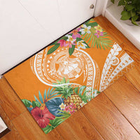 Aloha Hawaii Lanai Rubber Doormat Frangipani Mix Pineapple LT7 - Polynesian Pride