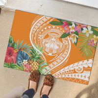Aloha Hawaii Lanai Rubber Doormat Frangipani Mix Pineapple LT7 - Polynesian Pride