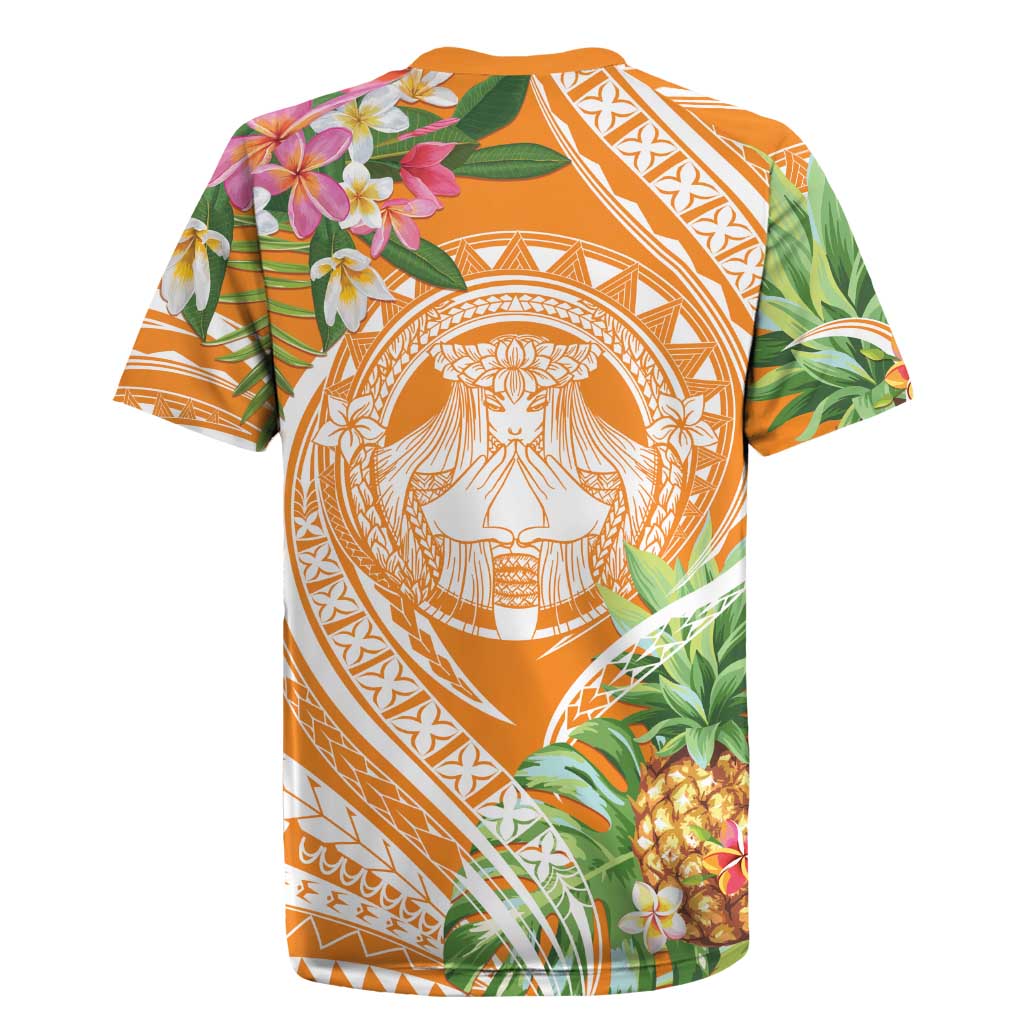 Aloha Hawaii Lanai Rugby Jersey Frangipani Mix Pineapple LT7 - Polynesian Pride