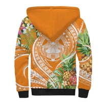 Aloha Hawaii Lanai Sherpa Hoodie Frangipani Mix Pineapple LT7 - Polynesian Pride
