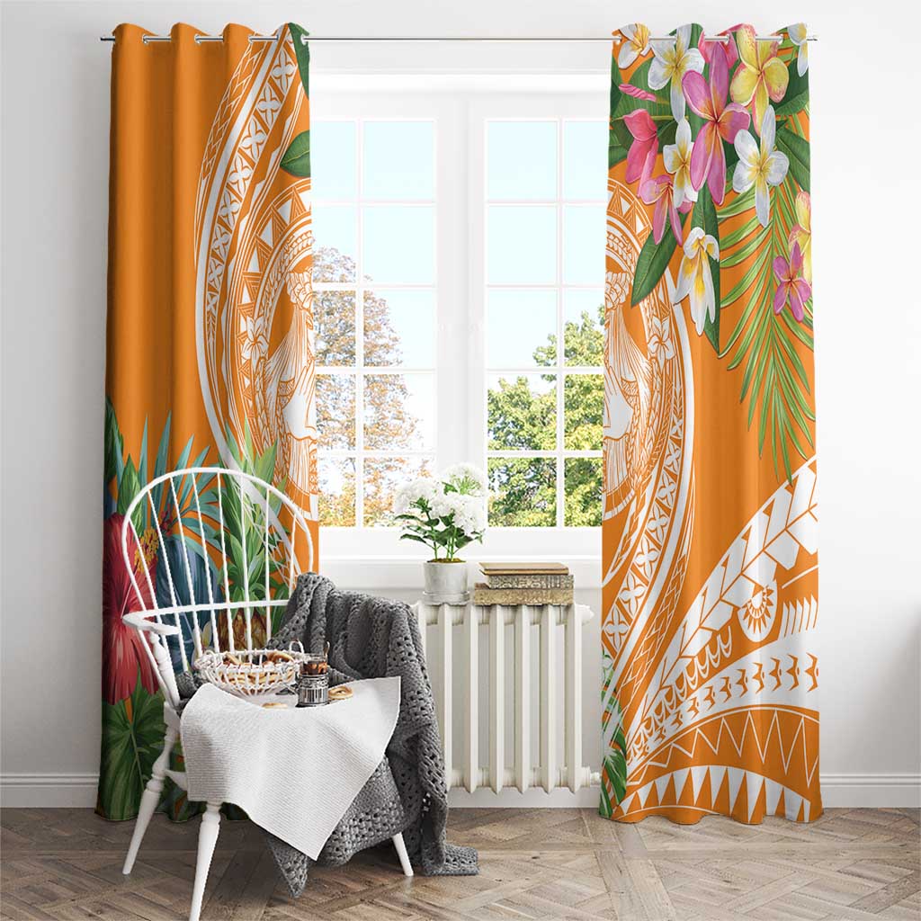 Aloha Hawaii Lanai Window Curtain Frangipani Mix Pineapple LT7 - Polynesian Pride