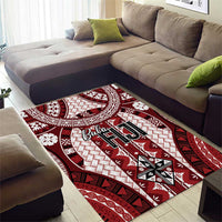 Bula Fiji Vintage Area Rug Scarlet Masi Motifs