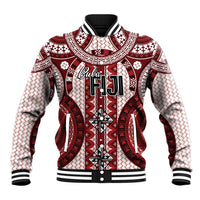 Bula Fiji Vintage Baseball Jacket Scarlet Masi Motifs