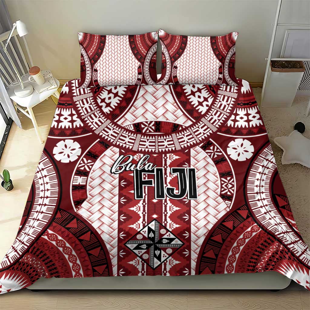 Bula Fiji Vintage Bedding Set Scarlet Masi Motifs