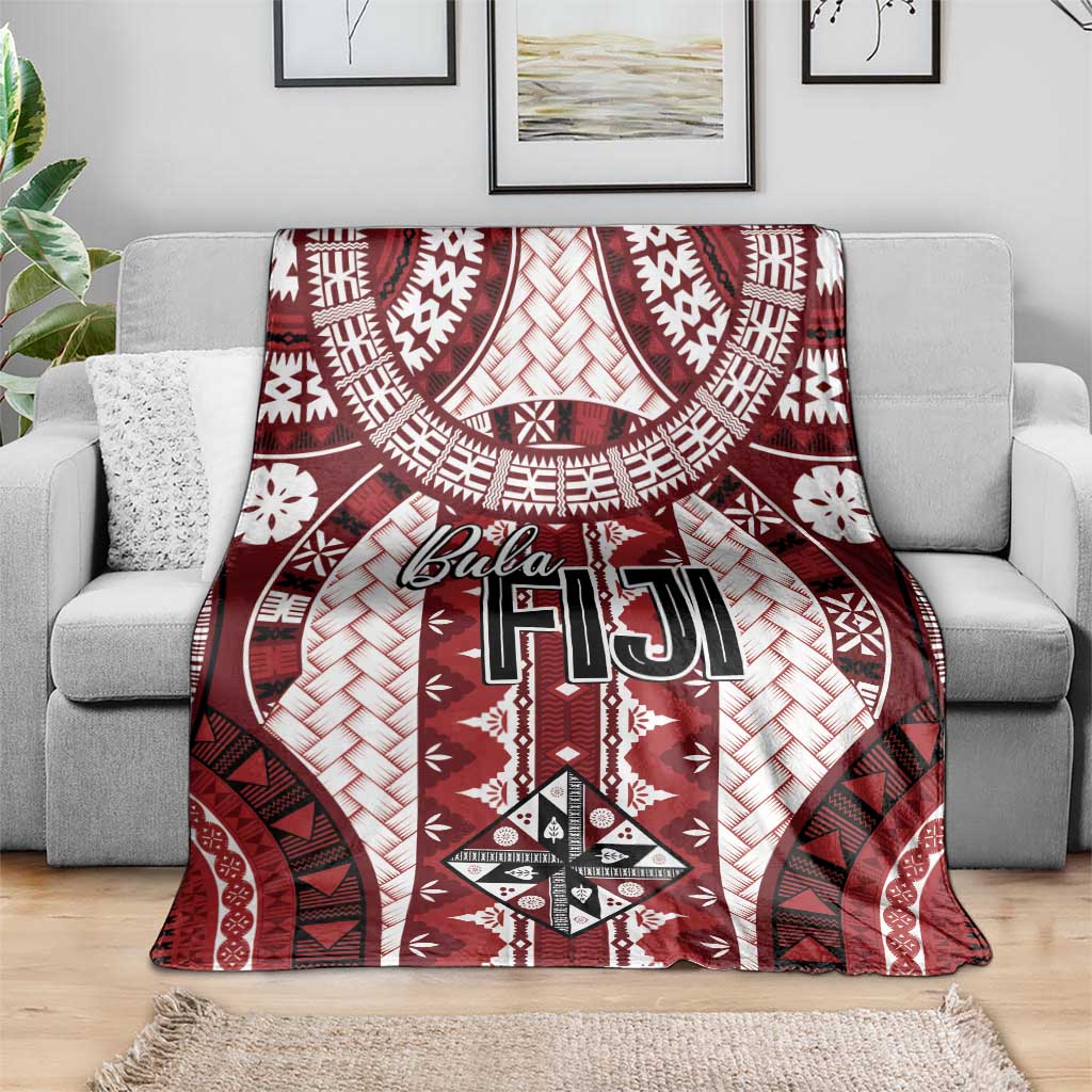 Bula Fiji Vintage Blanket Scarlet Masi Motifs