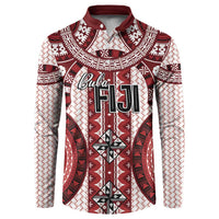 Bula Fiji Vintage Button Sweatshirt Scarlet Masi Motifs