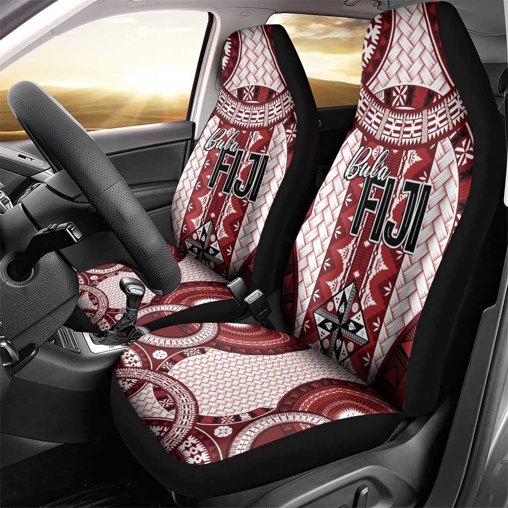 Bula Fiji Vintage Car Seat Cover Scarlet Masi Motifs