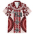 Bula Fiji Vintage Family Matching Puletasi and Hawaiian Shirt Scarlet Masi Motifs