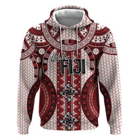 Bula Fiji Vintage Hoodie Scarlet Masi Motifs