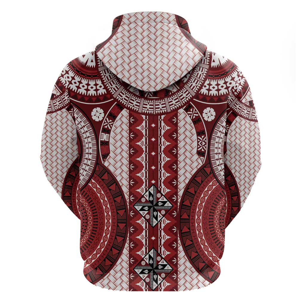 Bula Fiji Vintage Hoodie Scarlet Masi Motifs
