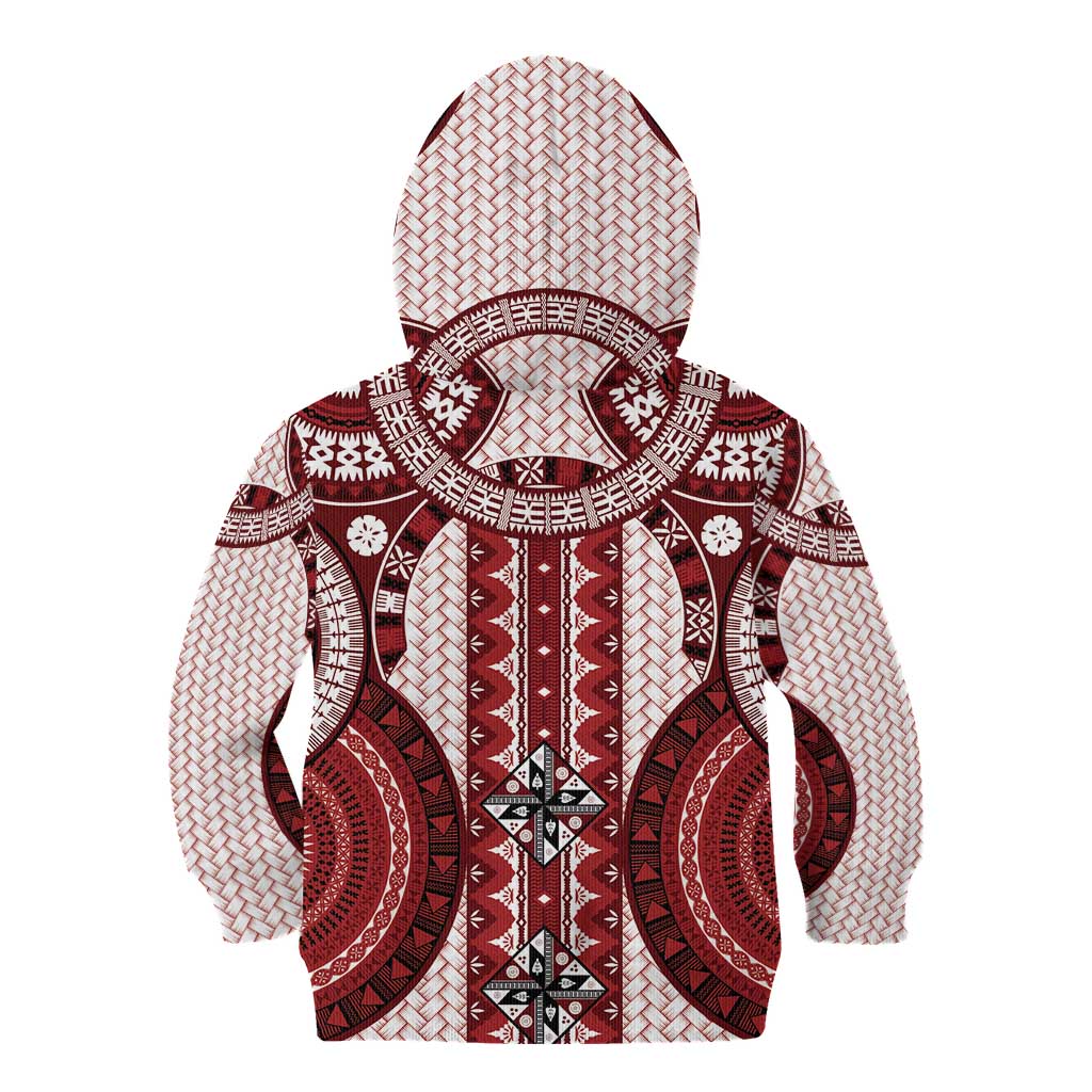Bula Fiji Vintage Kid Hoodie Scarlet Masi Motifs