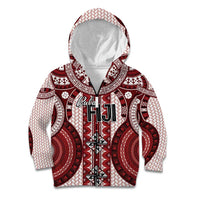 Bula Fiji Vintage Kid Hoodie Scarlet Masi Motifs