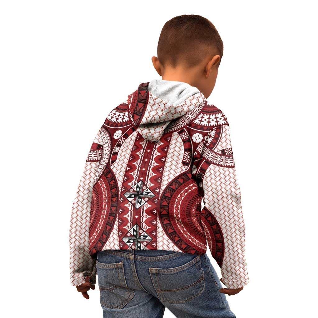 Bula Fiji Vintage Kid Hoodie Scarlet Masi Motifs