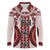 Bula Fiji Vintage Long Sleeve Polo Shirt Scarlet Masi Motifs
