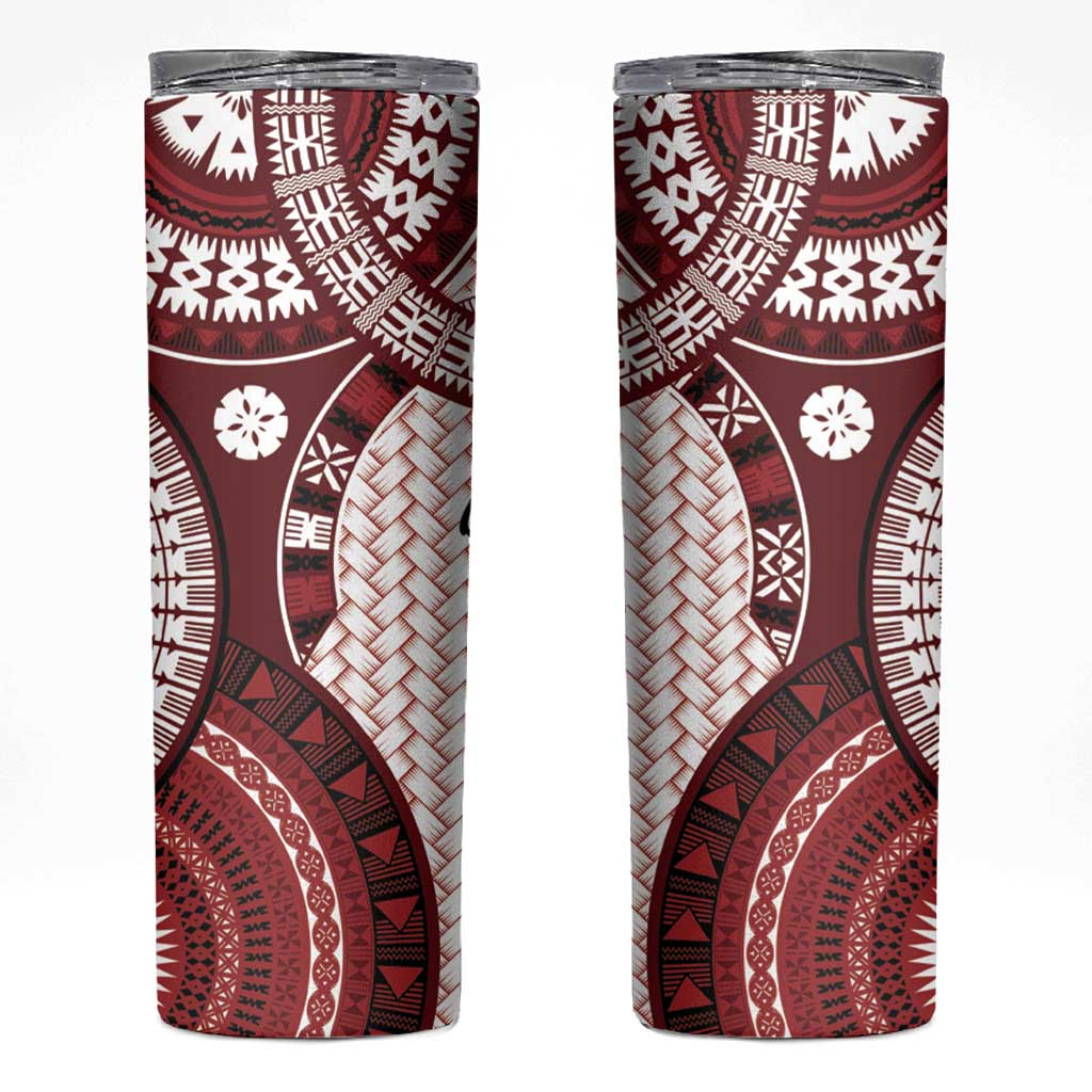 Bula Fiji Vintage Skinny Tumbler Scarlet Masi Motifs