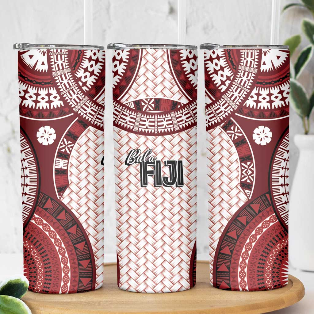 Bula Fiji Vintage Skinny Tumbler Scarlet Masi Motifs