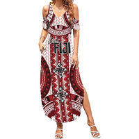 Bula Fiji Vintage Summer Maxi Dress Scarlet Masi Motifs