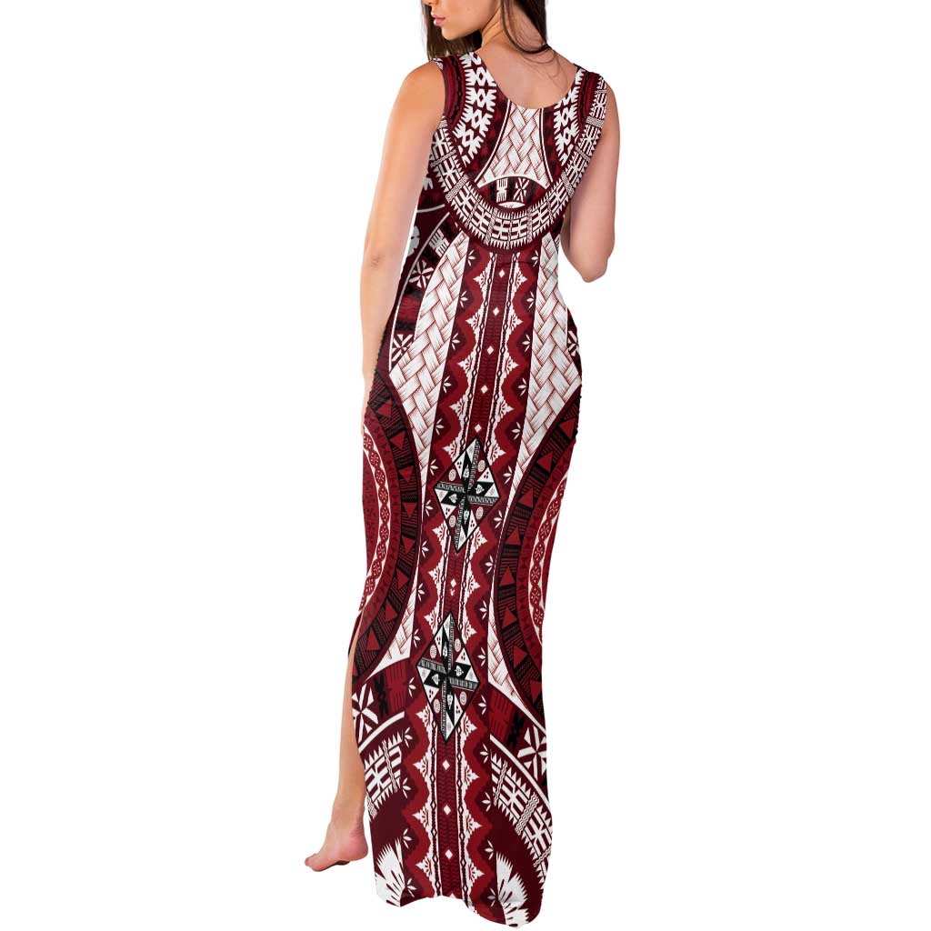Bula Fiji Vintage Tank Maxi Dress Scarlet Masi Motifs