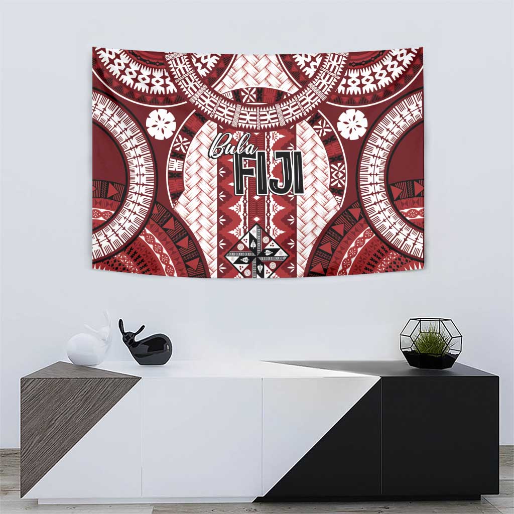Bula Fiji Vintage Tapestry Scarlet Masi Motifs