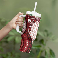 Bula Fiji Vintage Tumbler With Handle Scarlet Masi Motifs