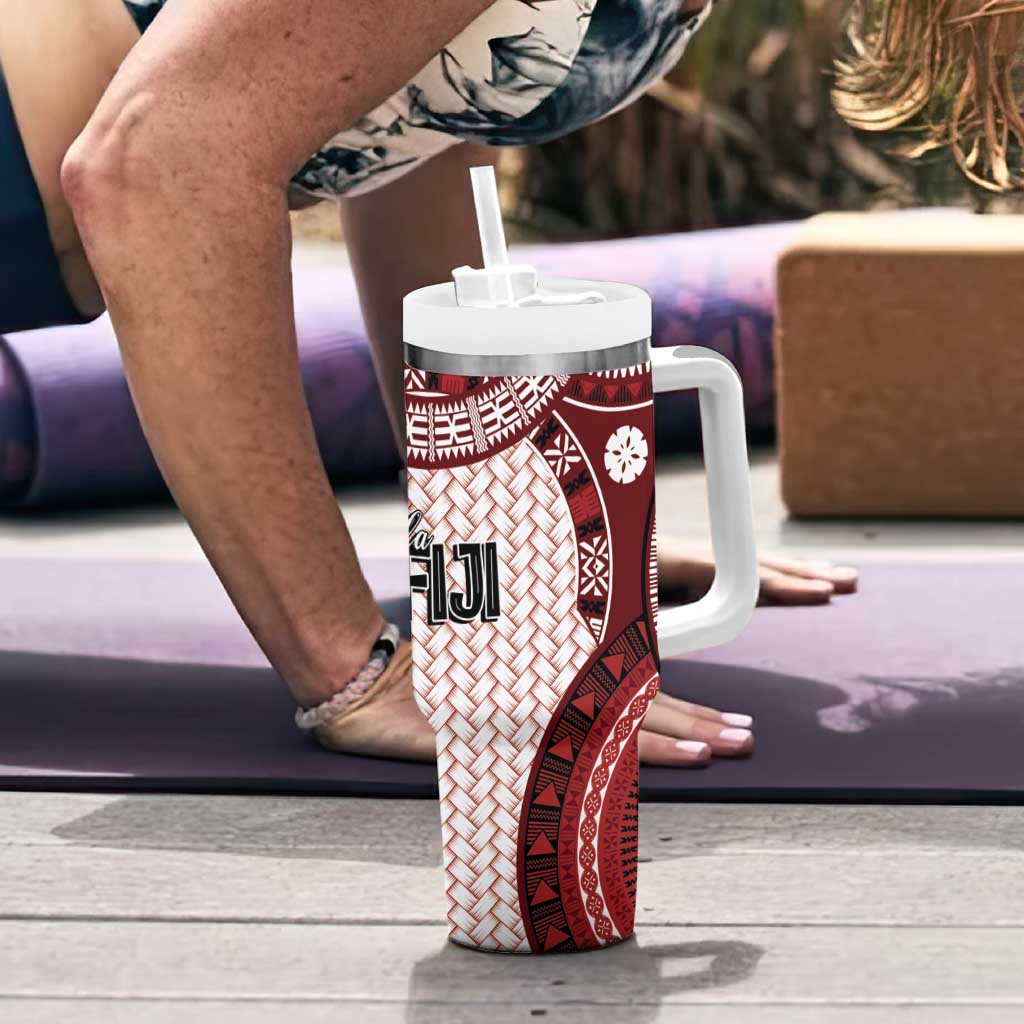 Bula Fiji Vintage Tumbler With Handle Scarlet Masi Motifs