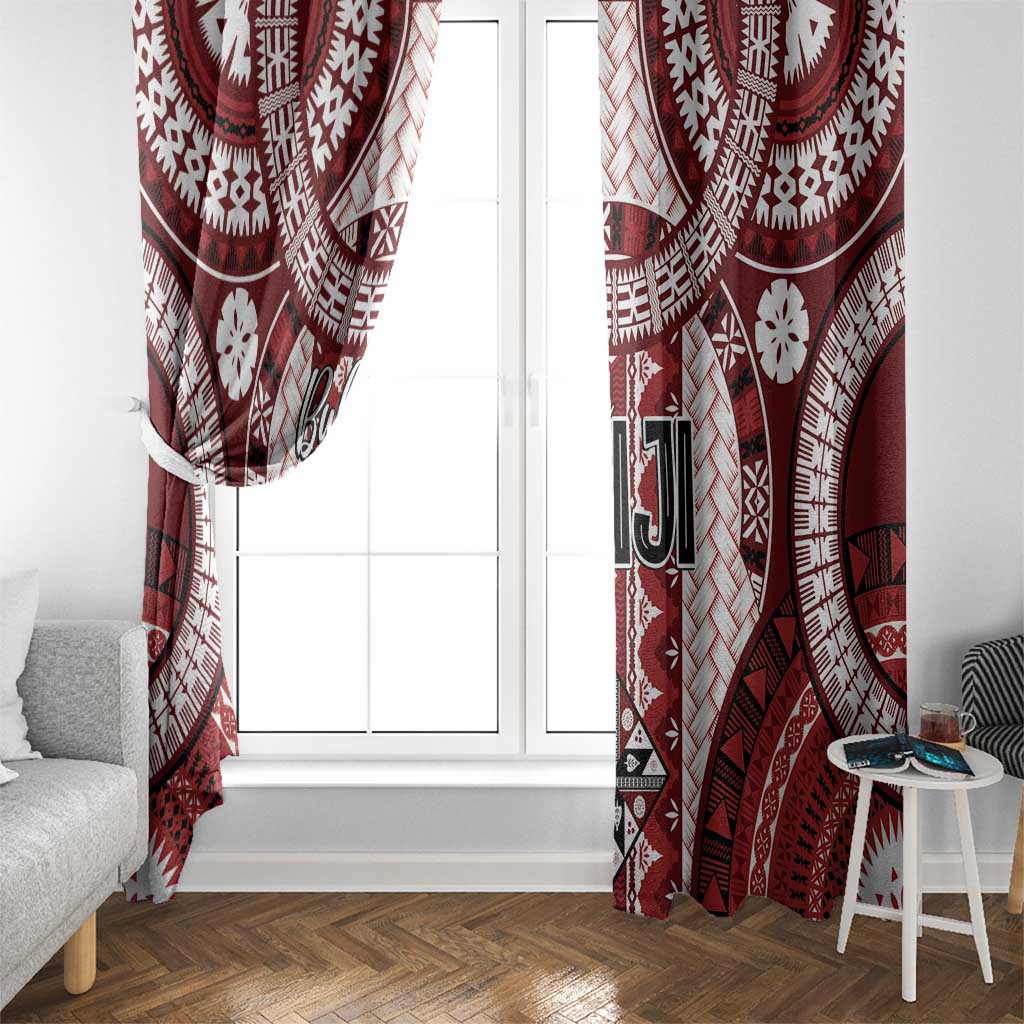 Bula Fiji Vintage Window Curtain Scarlet Masi Motifs