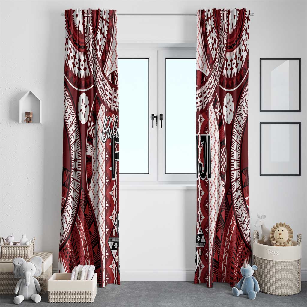 Bula Fiji Vintage Window Curtain Scarlet Masi Motifs