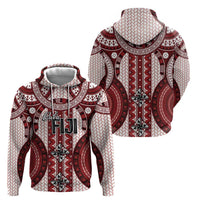 Bula Fiji Vintage Zip Hoodie Scarlet Masi Motifs