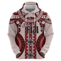 Bula Fiji Vintage Zip Hoodie Scarlet Masi Motifs