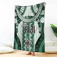 Bula Fiji Vintage Blanket Phthalo Green Masi Motifs