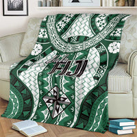 Bula Fiji Vintage Blanket Phthalo Green Masi Motifs