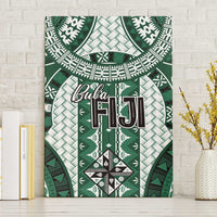 Bula Fiji Vintage Canvas Wall Art Phthalo Green Masi Motifs