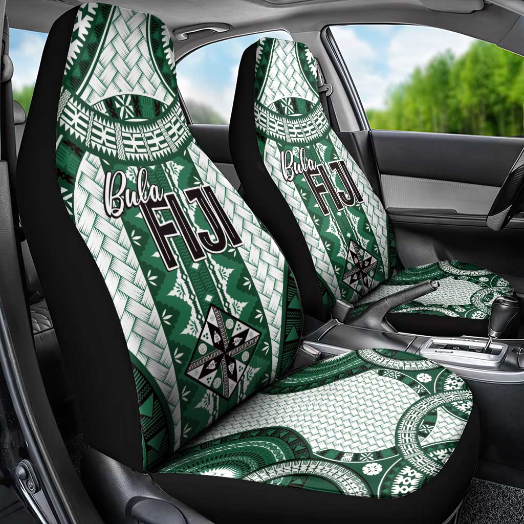 Bula Fiji Vintage Car Seat Cover Phthalo Green Masi Motifs