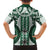 Bula Fiji Vintage Family Matching Puletasi and Hawaiian Shirt Phthalo Green Masi Motifs