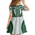 Bula Fiji Vintage Family Matching Puletasi and Hawaiian Shirt Phthalo Green Masi Motifs