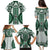 Bula Fiji Vintage Family Matching Puletasi and Hawaiian Shirt Phthalo Green Masi Motifs