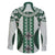 Bula Fiji Vintage Family Matching Puletasi and Hawaiian Shirt Phthalo Green Masi Motifs