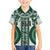 Bula Fiji Vintage Family Matching Puletasi and Hawaiian Shirt Phthalo Green Masi Motifs