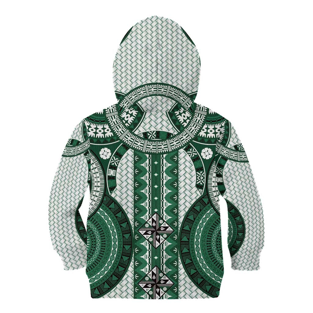 Bula Fiji Vintage Kid Hoodie Phthalo Green Masi Motifs
