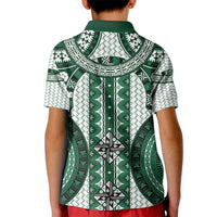 Bula Fiji Vintage Kid Polo Shirt Phthalo Green Masi Motifs