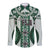 Bula Fiji Vintage Long Sleeve Button Shirt Phthalo Green Masi Motifs