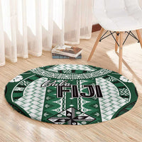 Bula Fiji Vintage Round Carpet Phthalo Green Masi Motifs