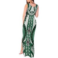 Bula Fiji Vintage Tank Maxi Dress Phthalo Green Masi Motifs