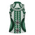 Bula Fiji Vintage Women Sleeveless Polo Shirt Phthalo Green Masi Motifs