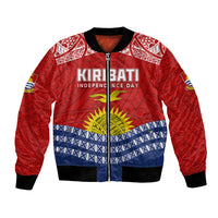 Personalised Kiribati Independence Day Bomber Jacket Flag Style LT7 Unisex Red - Polynesian Pride