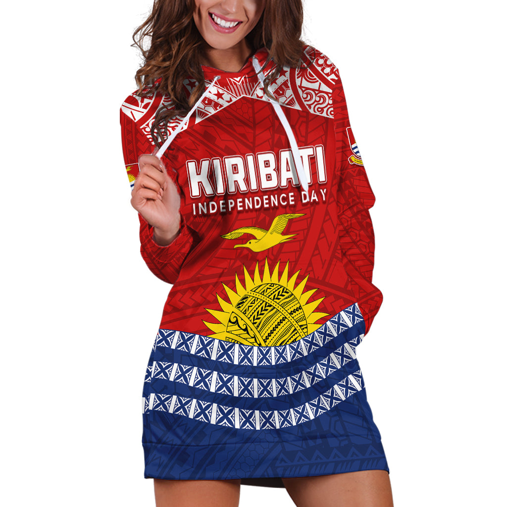 Personalised Kiribati Independence Day Hoodie Dress Flag Style LT7 Red - Polynesian Pride